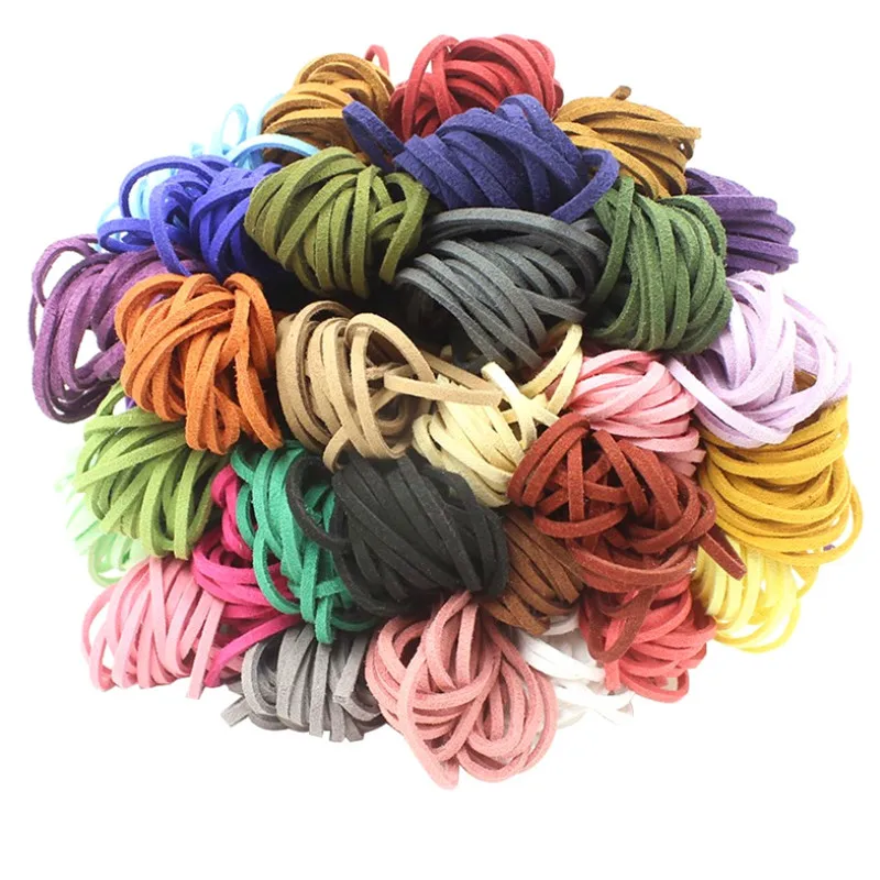 Micro-fiber flat leather lace 3MM 5M beading thread faux suede cord string velvet beading supplies