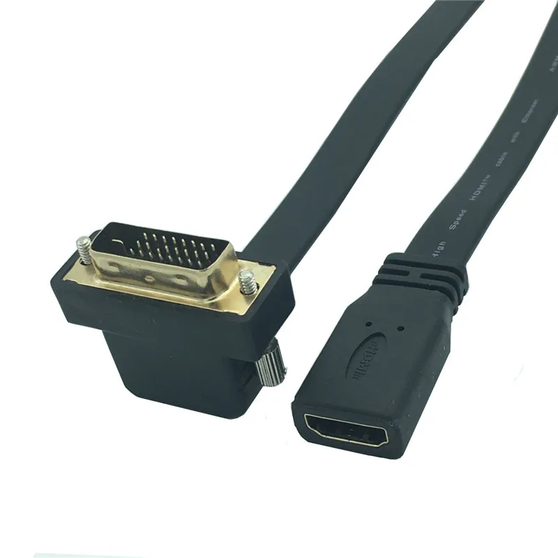 DVI-D 24+ 1 Мужской 90 градусов под прямым углом к HDMI Женский Кабель 0,3 м
