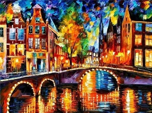 

NatureQ Diamond Embroidery Cross Stitch Landscape Picture Rhinestones Mosaic Street Scenery DIY Diamond Painting Full Square