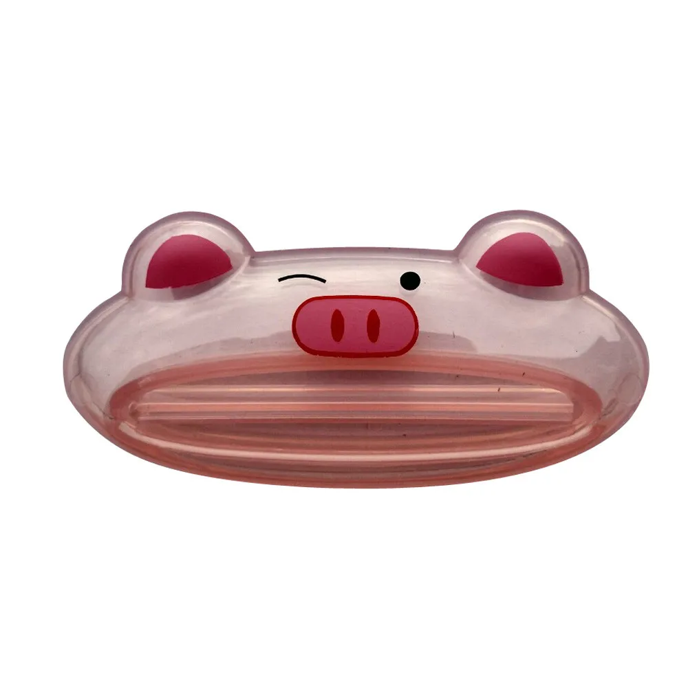 Transparent Cartoon Bathroom Home Tube Rolling Holder Cartoon Squeezer Easy Cartoon Toothpaste Dispenser