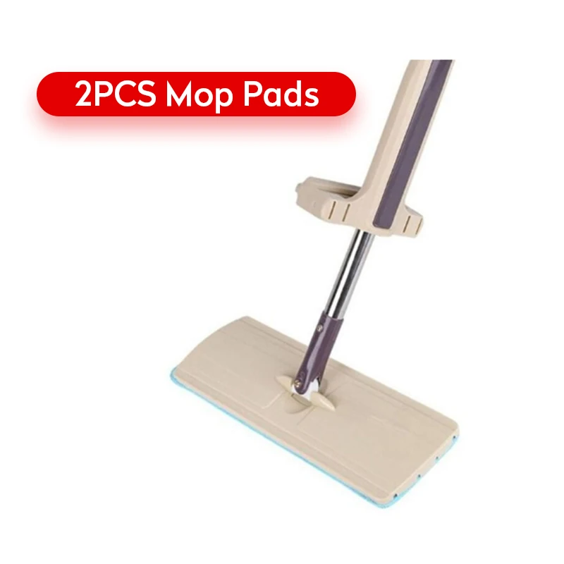 with 2 pcs Mop Pad Плоская Швабра из нержавеющей стали, ручная стирка, Швабра для дома, офиса, инструмент для уборки, микрофибра, для кухни, ванной, для чистки пола - Цвет: with 2 pcs Mop Pad