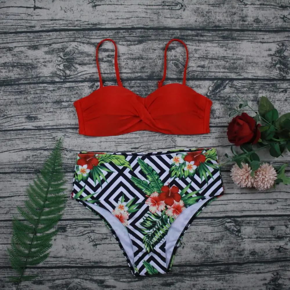 High Waist Swimwear 2020 New Floral Print Bikinis Women Swimsuit Vintage Retro Bathing Suit Halter Biquini Maillot de bain femme High Waist Swimwear 2020 New Floral Print Bikinis Women Swimsuit Vintage Retro Bathing Suit Halter Biquini Maillot de bain femme