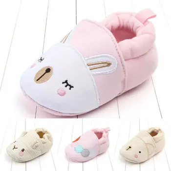

Cute newborn infant boy girl Crib Shoes cartoon pattern cotton soft comfortable infant shoes