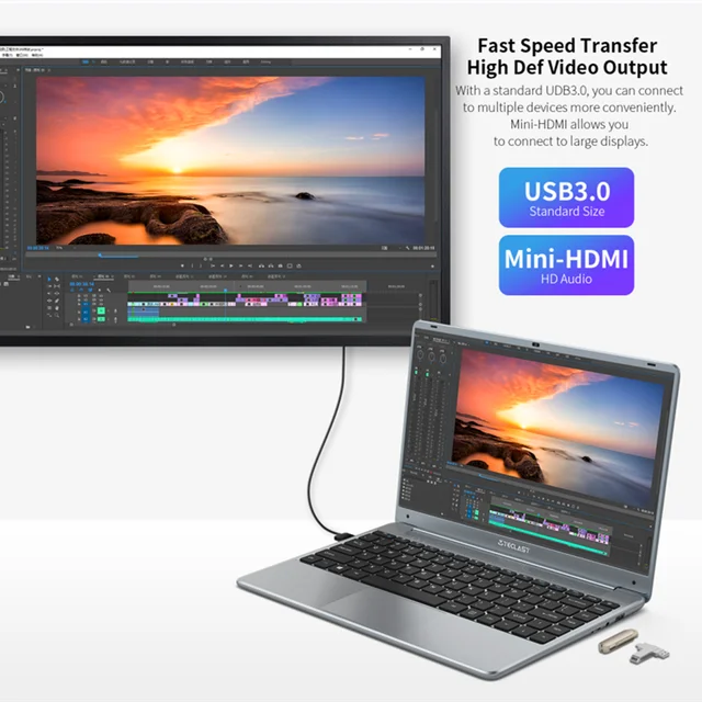 Teclast F7 Plus 3 Laptop 14.1Inch 8GB RAM 256GB SSD Window 10 OS Lightweight Metal Body PC 1920×1080 FHD IPS Bluetooth Notebook 5