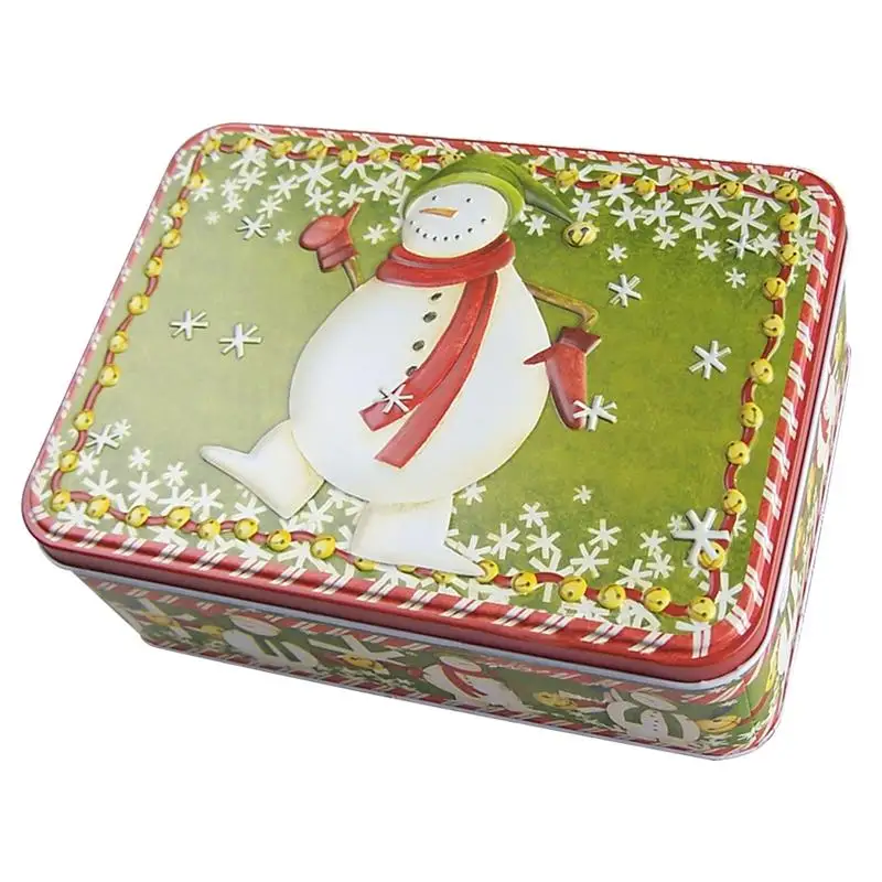 

1Pc Package Box Tin Box Square Box Gift Box Snowman Box for Home Gift Christmas Candy Box For Kids