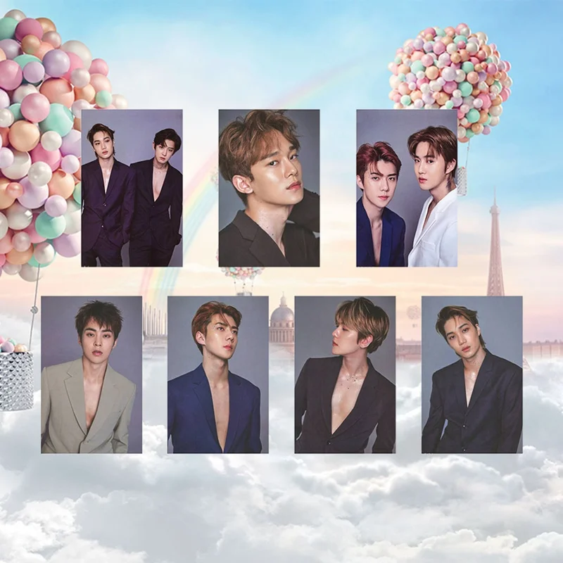 

10Pcs/Set KPOP EXO Album Homemade Paper Card LOMO Photo Card Star Card Holder Stationary Set