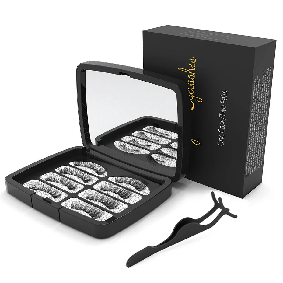 Genailish Magnetic eyelashes with 3 magnets magnetic lashes natural false eyelash magnet lash eye applicator SCT09-1 | Красота и