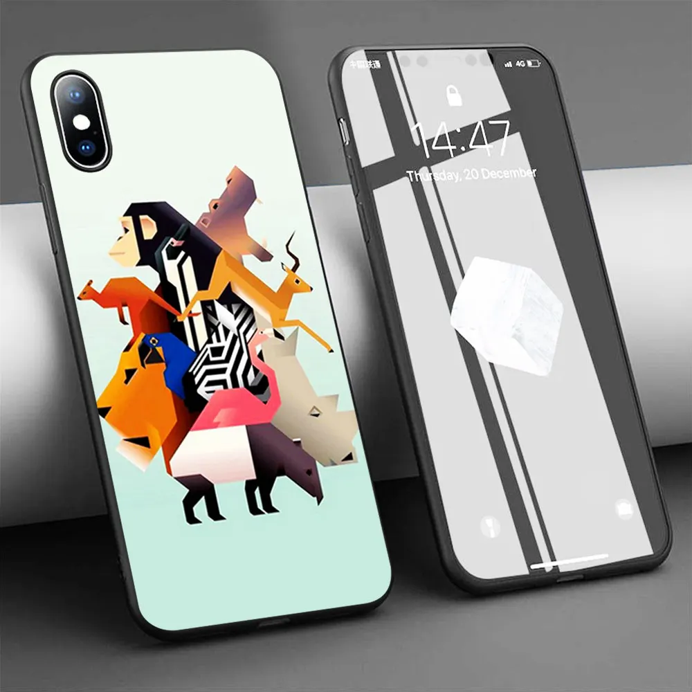 Мягкий силиконовый чехол Coque Zoo для телефона iPhone 11 Pro Max X 5S 6 6S XR XS 7 8 Plus
