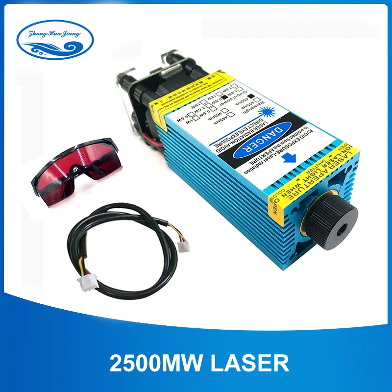 

2.5W 445nm Blue Laser Module Laser Engraving And Cutting TTL Module 2500mw laser head for cutting Laser Engraver Accessories