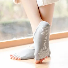 Женские носки для йоги, профессиональные нескользящие спортивные хлопковые носки, впитывающие пот дышащие носки для пилатеса, носки для фитнеса, спортзала, танцев