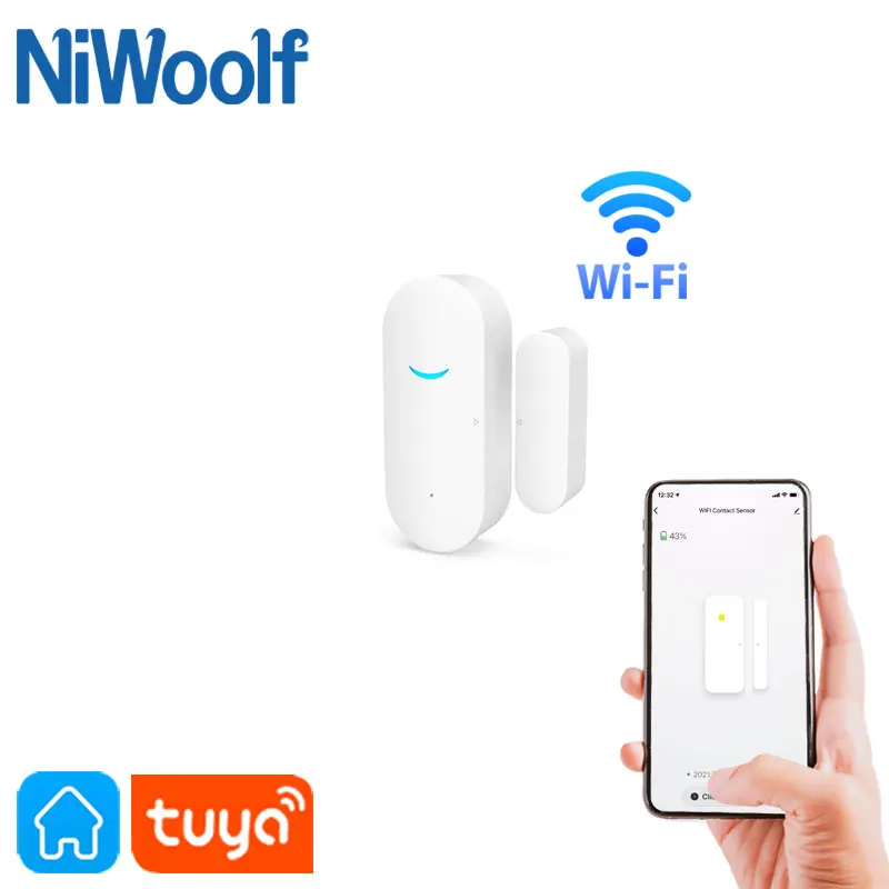 Smart Home WiFi Door Sensor Tuya Window Door Open / Close Detector Compatible With Google Home/Alexa/Smart Life APP