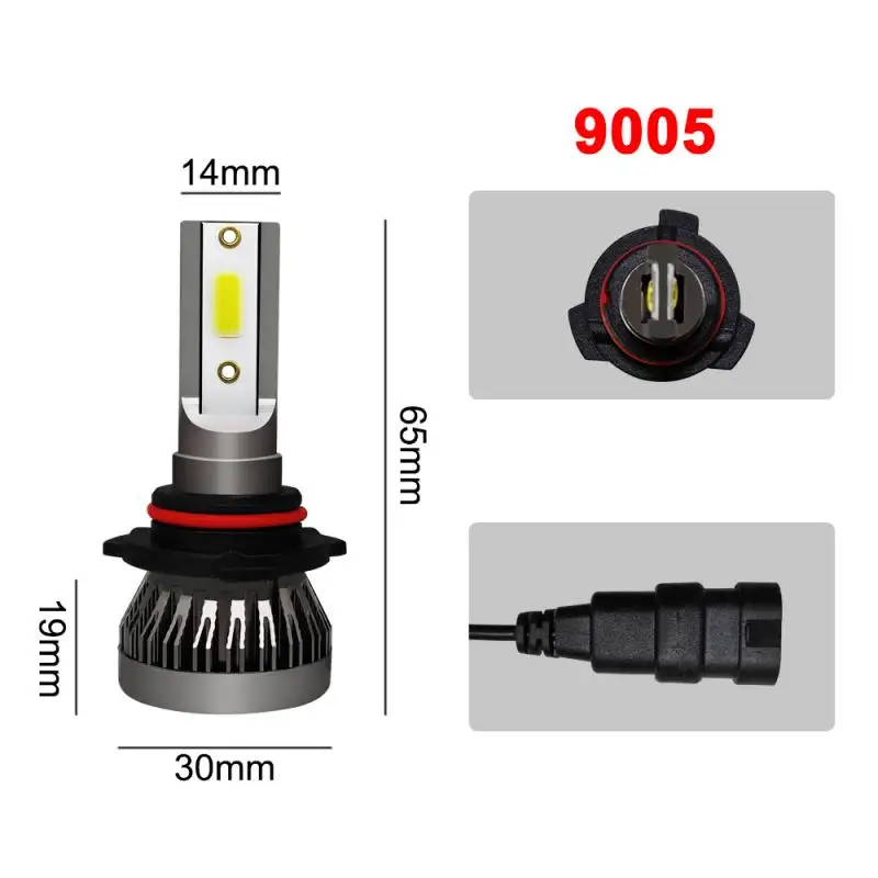 

1pc 9005 HB3 H10 90W 12000LM COB Car LED Headlight Kit Turbo Light Bulb High/Low Beam 6000K White HY