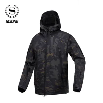 

Scione Shark Skin Soft Shell Military Tactical Jacket Men Waterproof Army Fleece Clothing Multicam Camouflage Windbreakers 4XL