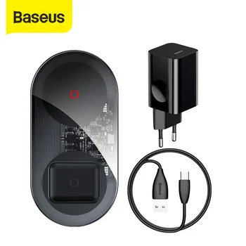 

Baseus 24W Qi Wireless Charger For Airpods for iPhone 11 With USB Cable 12V CN/EU/UK Charger Fast Charging Phone Charger Pad