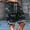 Plus Size Men Fitness Shorts Camouflage Design Waist Drawstring Polyester Quick Dry Sports Board Shorts Men Casual short homme 5