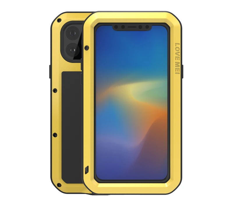 Роскошный противоударный чехол для iphone 11 Pro Max, алюминиевый металлический защитный чехол 360, закаленное прозрачное стекло для iphone 11 Pro