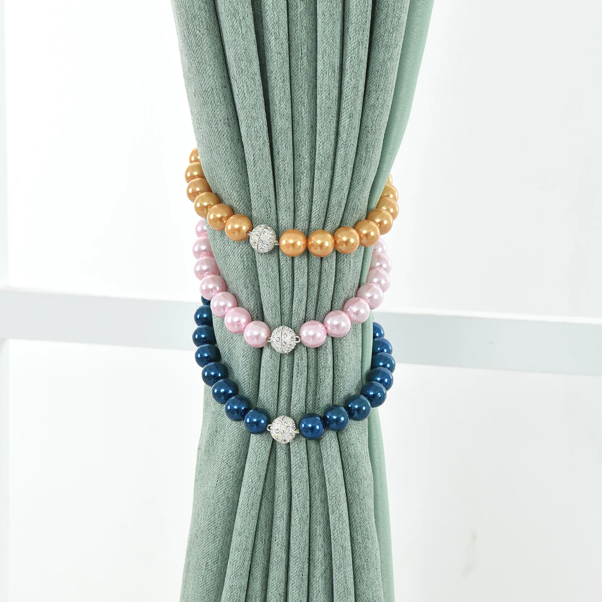 

1/4/6/8 Pairs Window Curtain Holdbacks Rope Magnetic Pearl Bead Tie Backs Tiebacks Decorative Bedroom Ornament Home Decor D20