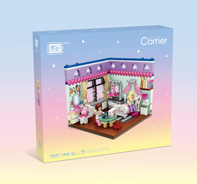 Дешево Лоз мини блоки Moc дом Угловые Строительные кирпичи гостиная juguetes модель кровати комнаты игрушки для детей очки детский подарок на Рождество...