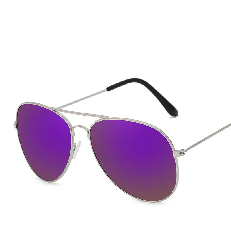 RBROVO, классические женские солнцезащитные очки пилота, Ретро стиль, металлические очки, уличные очки, зеркальные очки для покупок, солнцезащитные очки, UV400 - Цвет линз: SilverPurple