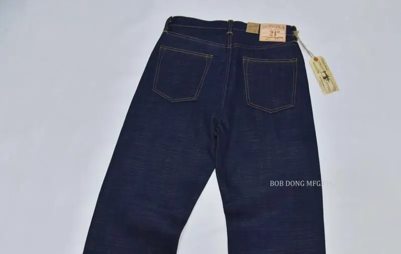 BOB DONG 21oz прямые джинсы для мужчин Selvage деним винтажная модель индиго