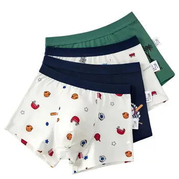 

4pcs 100% Cotton Boys Underwear Kids Quality Boxer Boy Shorts Bottoms Boys Clothes for 3 4 6 8 10 12 14 Years Old OKU203010
