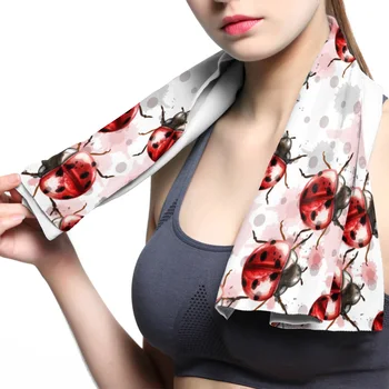 

Watercolor Ladybug Paint Face Towel Cooling ice Utility Instant Cozy Ice Cold for Running