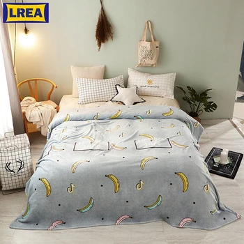 

LREA home textile grey and pink comfortable and soft fleece blanket for bedding children bedspread throw warm for sofa