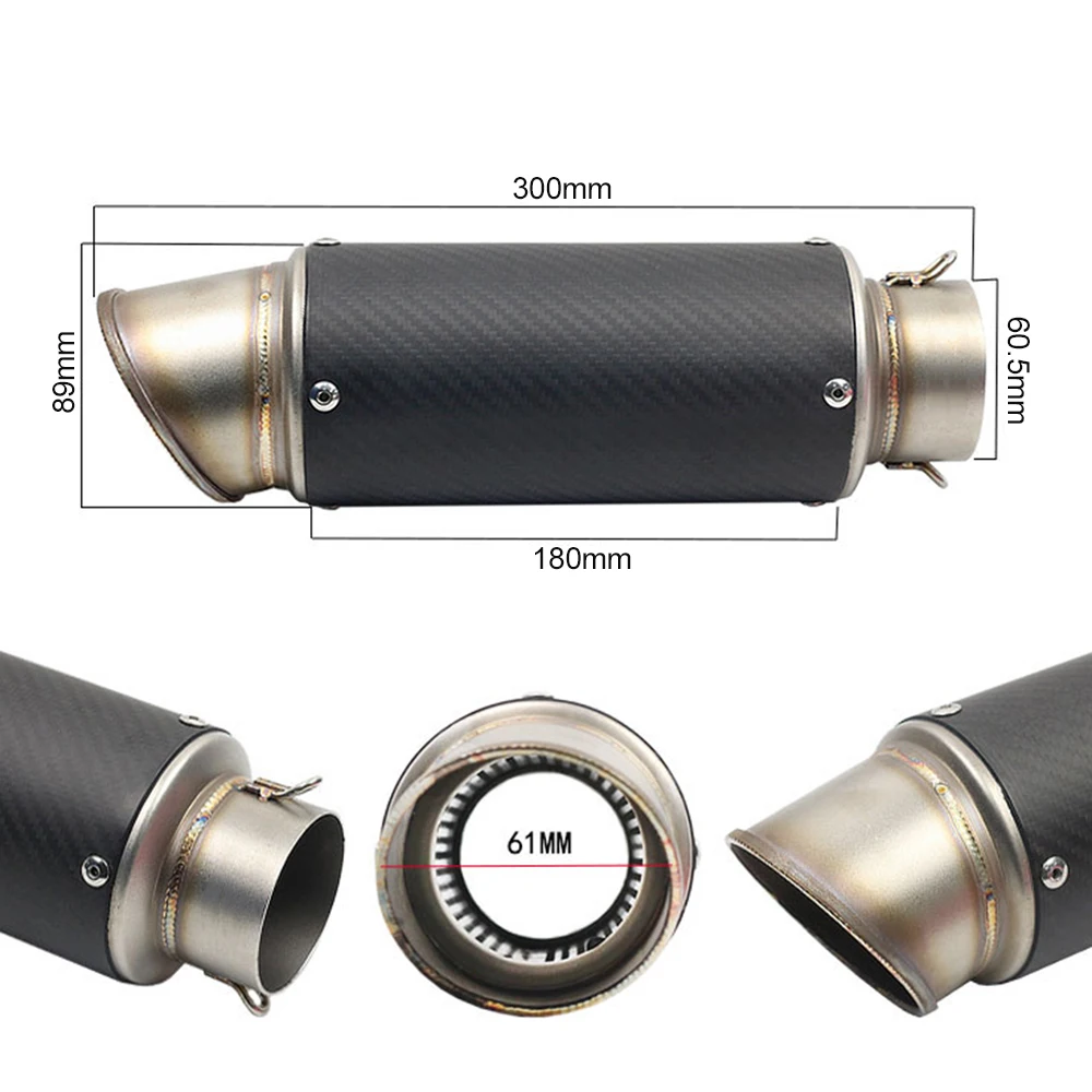 #^Special Price Hot 51mm 60.5mm Universal Motorcycle Exhaust Escape Motorcycle Scooter Dirt Bike Muffler Pipe Stainless Steel Exhaust Muffle #^Special Price Hot 51mm 60.5mm Universal Motorcycle Exhaust Escape Motorcycle Scooter Dirt Bike Muffler Pipe Stainless Steel Exhaust Muffle