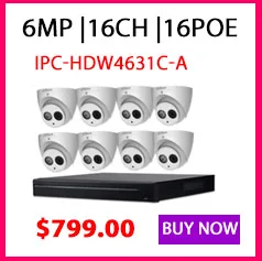 Dahua 6MP 8+ 4 системы видеонаблюдения 4 шт. 6MP POE зум ip-камера IPC-HFW4631F-ZSA и 8POE 4K NVR NVR4208-8P-4KS2 наблюдения