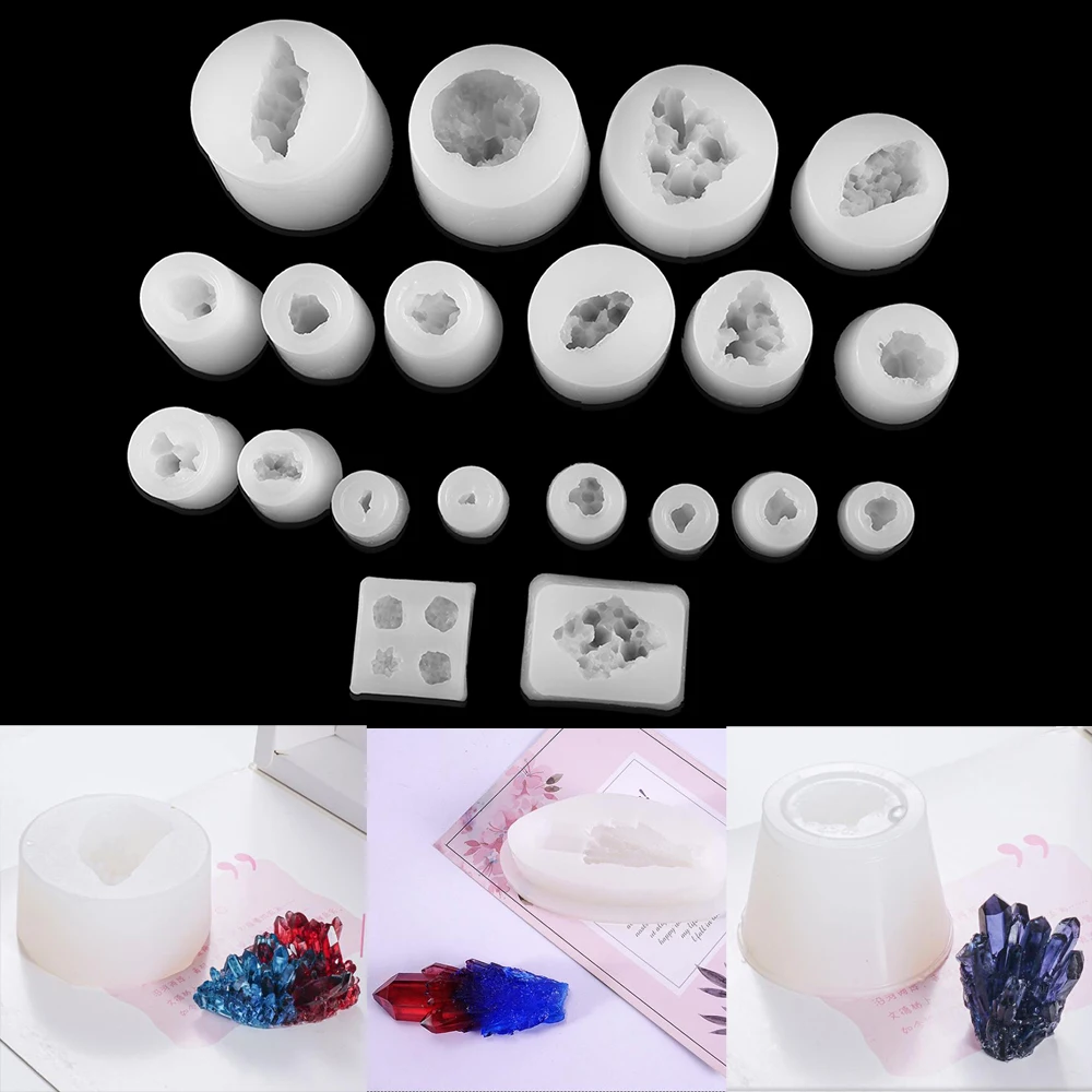 

Crystal Cluster Molds Resin Simulation Original Stone UV Epoxy Resin Shape Molds For DIY Handmade Home Crafts Jewelry Making