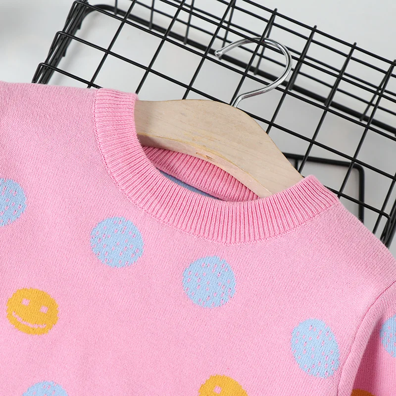 

2019 Autumn And Winter Girls Cotton Sweater Pullover Double Layer Sweater Children Base Shirt Baby Crew Neck