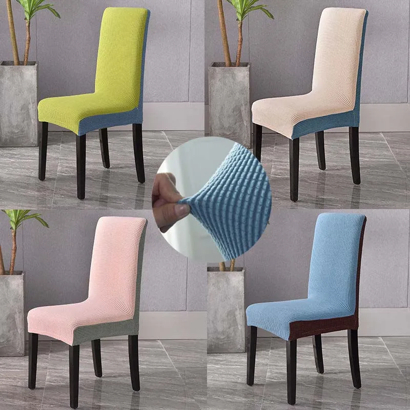 Colorful Chair Cover Back Spandex Elastic Stretch Kitchen Chair Slipcover Jacquard Dining Chair Cover For Wedding Hotel Banquet