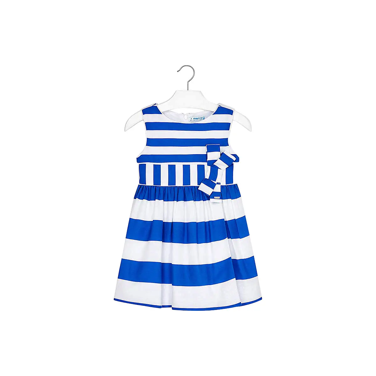 Best Price MAYORAL Jurken 10688177 Meisje Kinderen voorzien plooirok Blauw Viscose Casual Gestreepte Knie-Lengte Mouwloze Mouwen Best Price MAYORAL Jurken 10688177 Meisje Kinderen voorzien plooirok Blauw Viscose Casual Gestreepte Knie-Lengte Mouwloze Mouwen