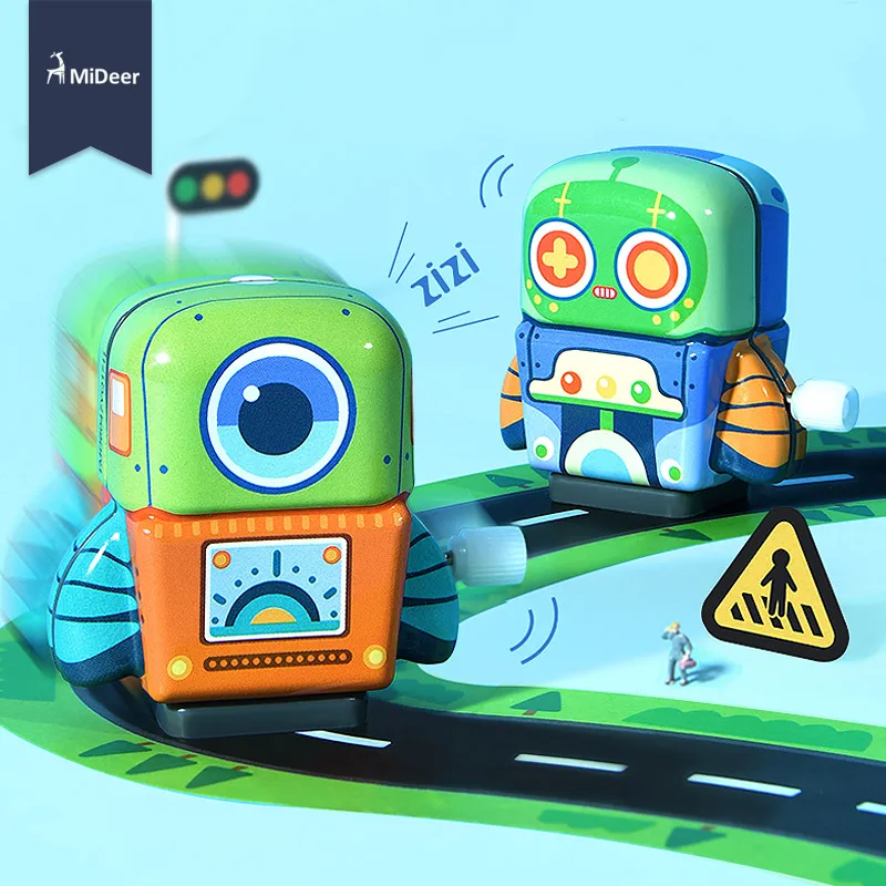 

MiDeer kids retro toys metal clockwork robot toy vintage robot toy 3 years up for gift ship randomly