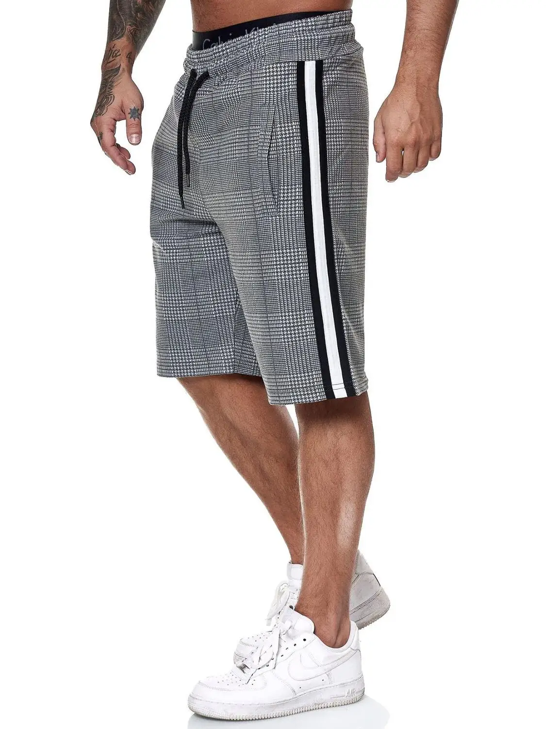 

Brand New 2020 Summer Mens Plaid Shorts Male Elastic Drawstring Fitness Work Casual Breathable Gym Shorts Man Masculina Clothing