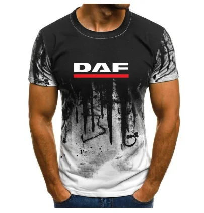 Футболка мужская с принтом DAF базовая Однотонная рубашка коротким рукавом