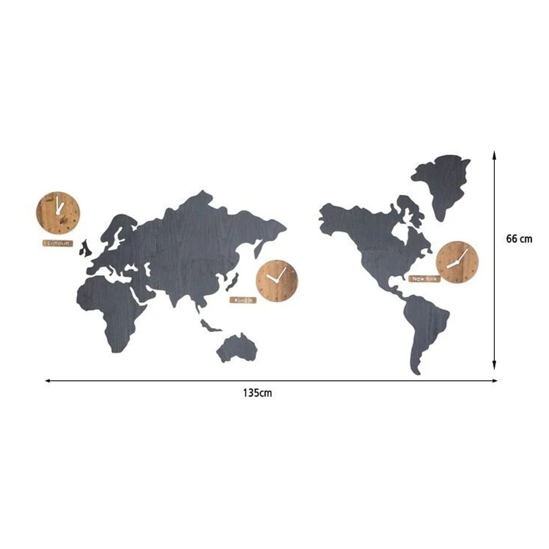 Настенные часы &quotсделай сам&quot 3D Карта мира большие деревянные из МДФ настенные