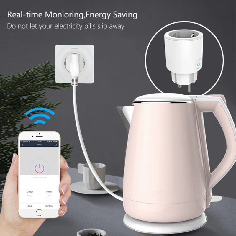 

Wifi Smart Socket Power Switch Wireless Voice Control Remote Smart Power Socket APP Smart Timer Plug