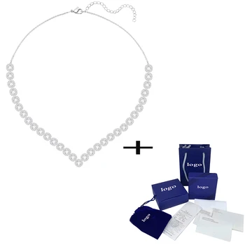 

2020 New Fashion Exquisite ANGELIC SQUARE Square Transparent Crystal Ladies Necklace Elegant and Gorgeous Gift for Girlfriend