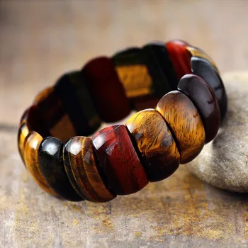 Men Stretch Bracelets Cool Tiger Eye Elastic Wristband Bracelets Natural Stone Jewelry Bijoux Couples Gifts