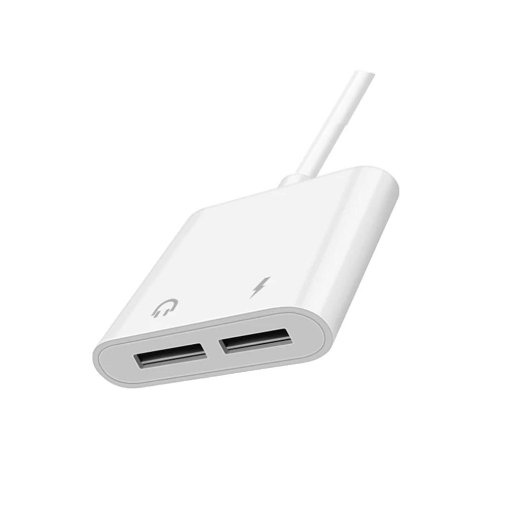 

2 in 1 Audio Adapter charging Earphone Cable For iPhone 11 x 7 8 plus Aux Jack headset For Lighting 3.5 mm To Headphone splitte
