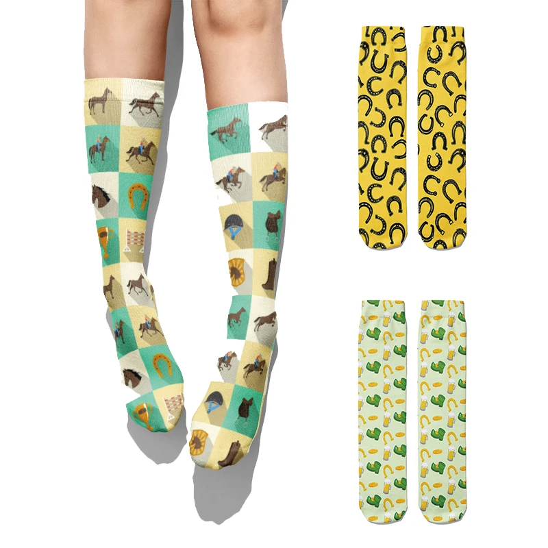 Fashion Horseshoe Cotton Socks For Women Men Leisure Sports Riding Compression Socks High Ankle Autumn Funny Horseshoe Socks Sox Fashion Horseshoe Cotton Socks For Women Men Leisure Sports Riding Compression Socks High Ankle Autumn Funny Horseshoe Socks Sox