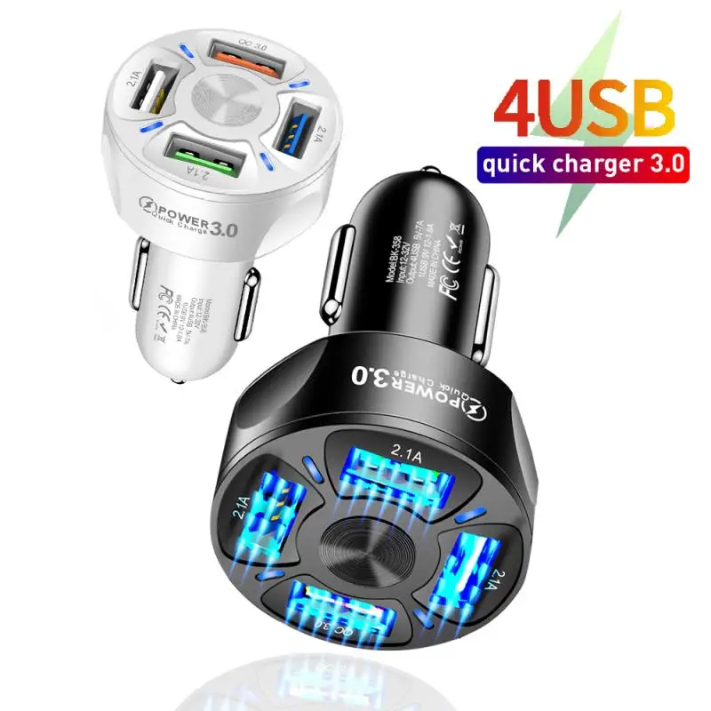 Автомобильное зарядное устройство с 4 портами и 3 USB быстрая зарядка 0 для Samsung S10
