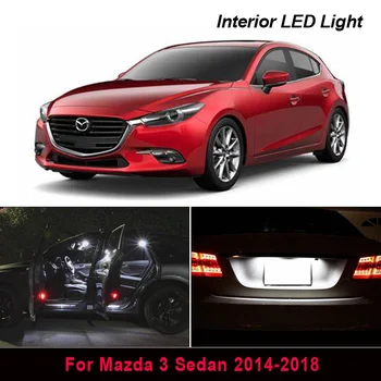 

8Pcs Xenon White LED Interior Package kit + License Plate Light For Mazda 3 Sedan 2014-2018 Map Dome Trunk light