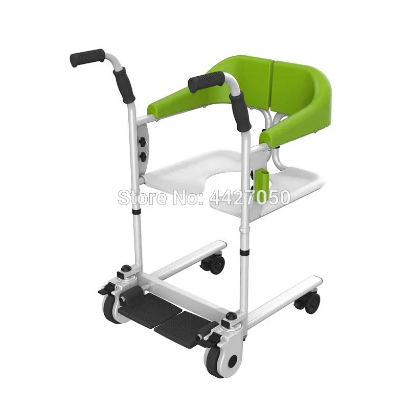 Nursing elderly manual adjustment multi-function toilet chair bath chair transfer wheelchair 4