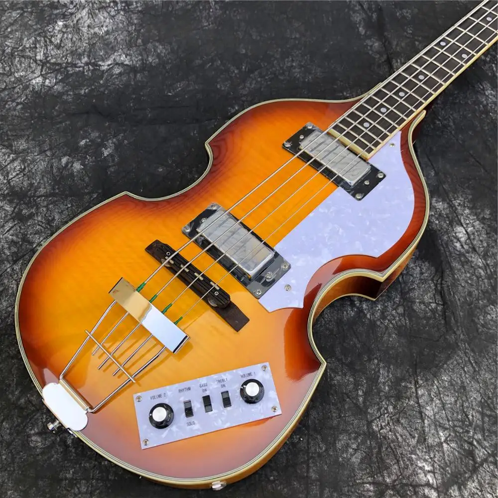 Хорошее качество Sunburst Hofner Скрипка 4 струны бас гитара BB2 электрогитара | Спорт и