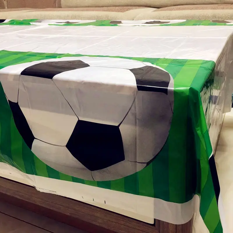 1pcs tablecloth B Черно-белая футбольная тематика посуда для вечеринки в честь Дня Рождения Набор салфеток чашки скатерть флаги тарелки детские подарки для мальчиков вечерние принадлежности для декора - Цвет: 1pcs tablecloth B