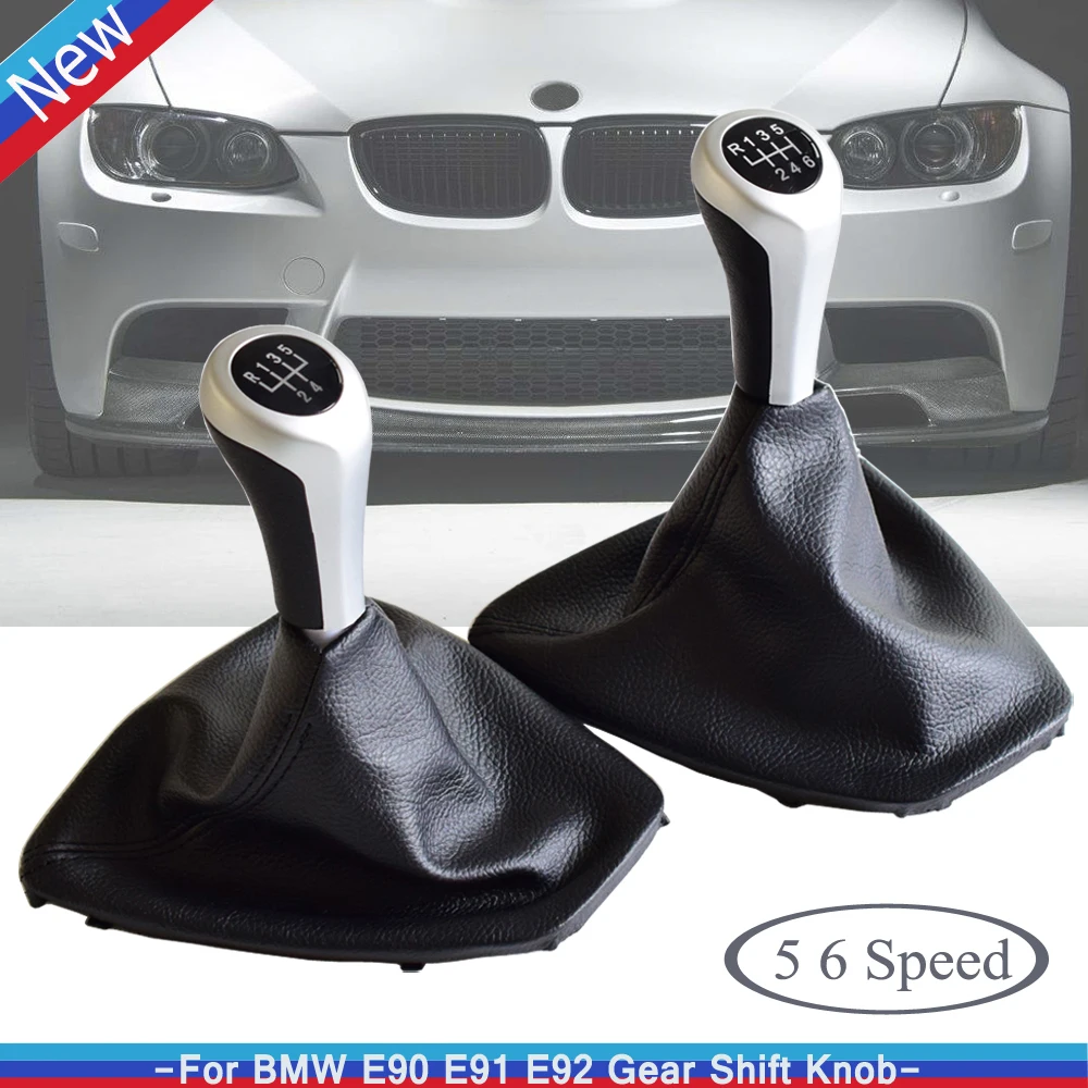 

Car Styling 5/6 Speed Manual Stick Shift Gear Shifter Knob Lever HandBall For BMW E90 E91 E92 E93 With Dust-proof Leather Cover