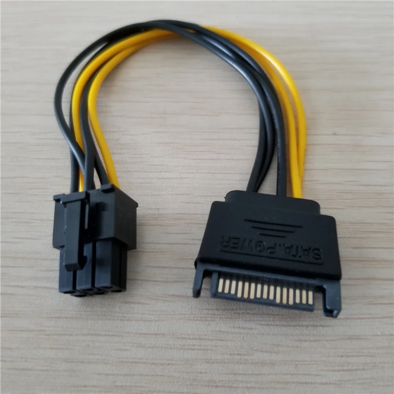 15Pin SATA к PCI E 6Pin адаптер питания кабель Шнур 18AWG провод для PCIe графическая