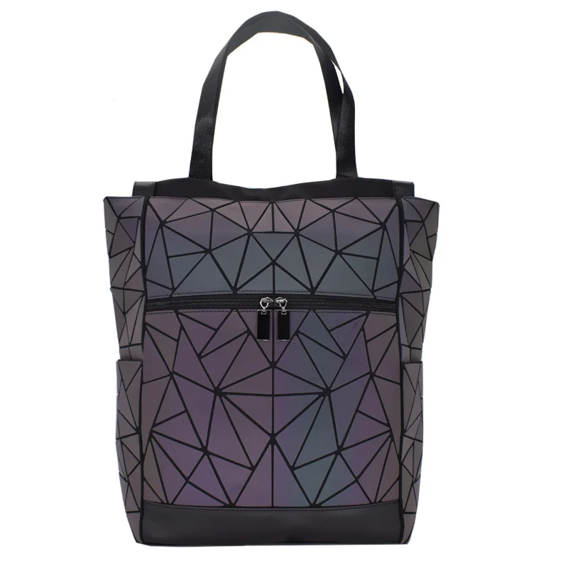 Для женщин мульти-функциональный рюкзак Для мужчин 15 дюймового ноутбука Рюкзаки голографическая Геометрическая световой рюкзак школьный женский рюкзак